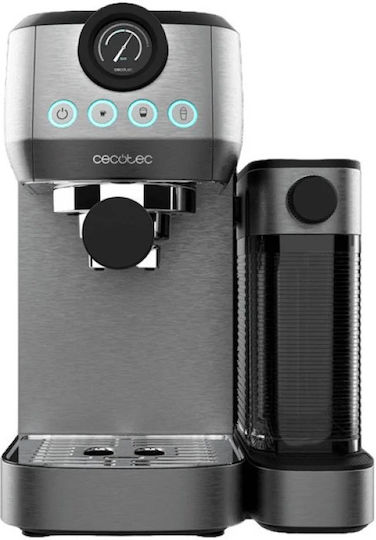 Cecotec Power Espresso 20 Steel Pro 01985 Μηχανή Espresso 1350W Πίεσης 20bar για Cappuccino Ασημί