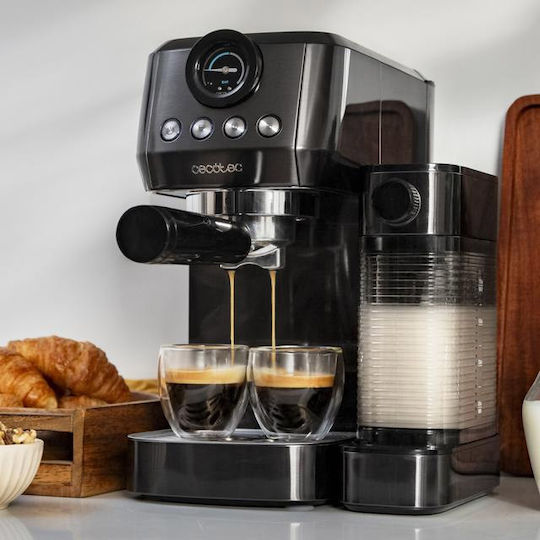 Cecotec Espresso 20 Steel Pro Espresso Coffee Machine 1350W Pressure 20bar for Cappuccino Silver 01985