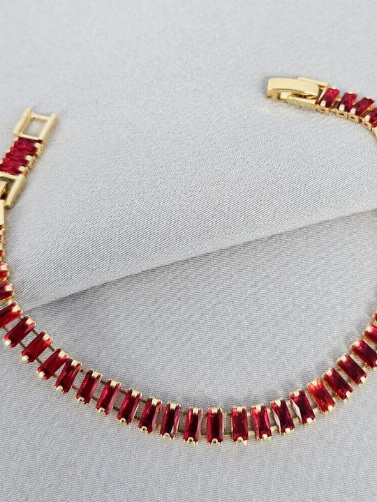 Bracelet with Shiny Red Crystals Oem