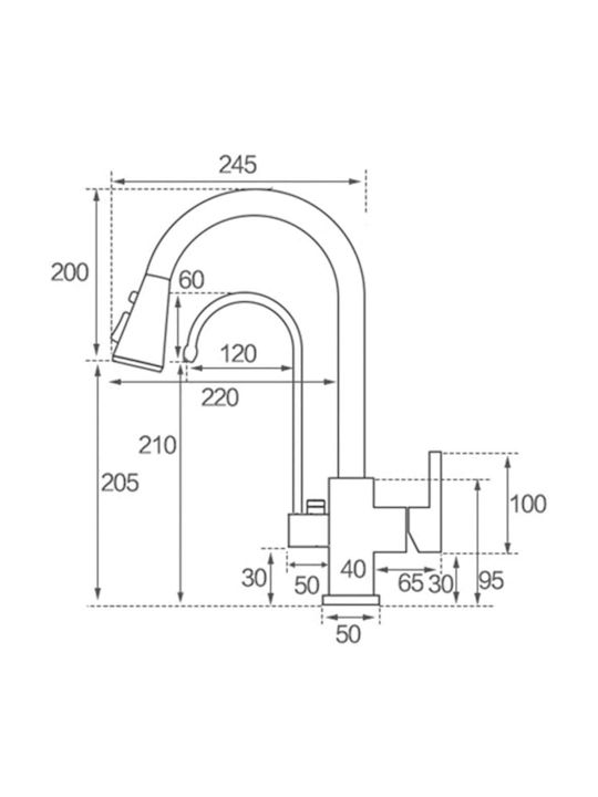 Poly Kitchen Faucet Counter Silver