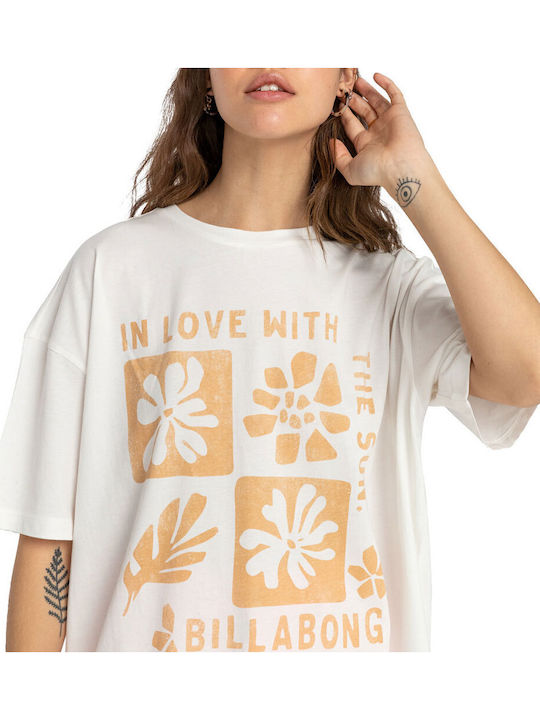 In Love With The Sun Γυναικείο Oversized T-shirt Λευκό