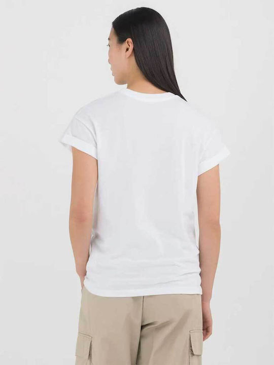 Replay Damen T-Shirt Weiß