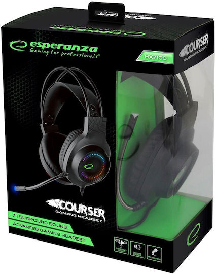 Esperanza EGH7100 Über Ohr Gaming-Headset mit Verbindung USB Schwarz