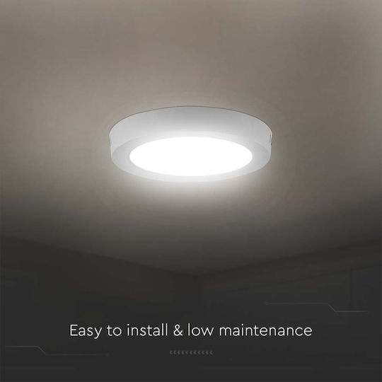 V-TAC Rotund Panou LED Putere 12W cu Alb Natural Lumini