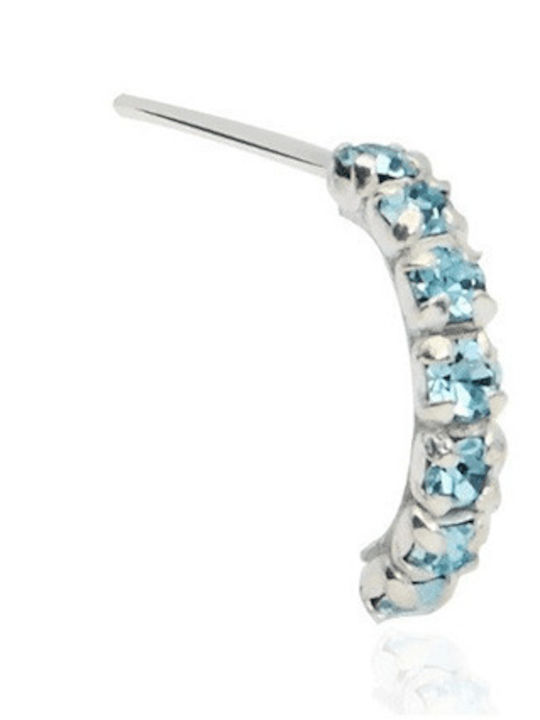 Asimi Body Piercing Σκουλαρίκι Κρικάκι Μύτης από Ασήμι Λευκό