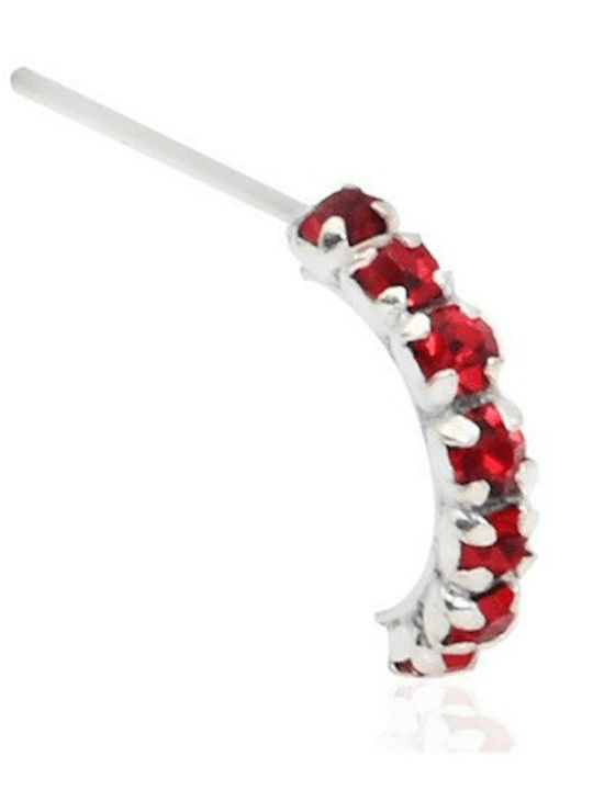 Asimi Body Piercing Σκουλαρίκι Κρικάκι Μύτης από Ασήμι Λευκό