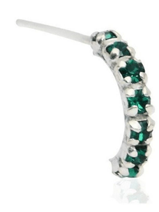 Asimi Body Piercing Σκουλαρίκι Κρικάκι Μύτης από Ασήμι Λευκό