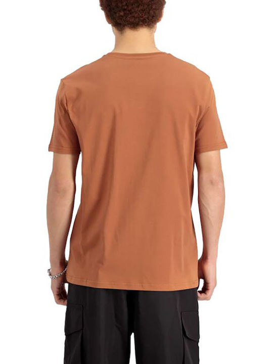 Alpha Industries Basic Herren T-Shirt Kurzarm Braun