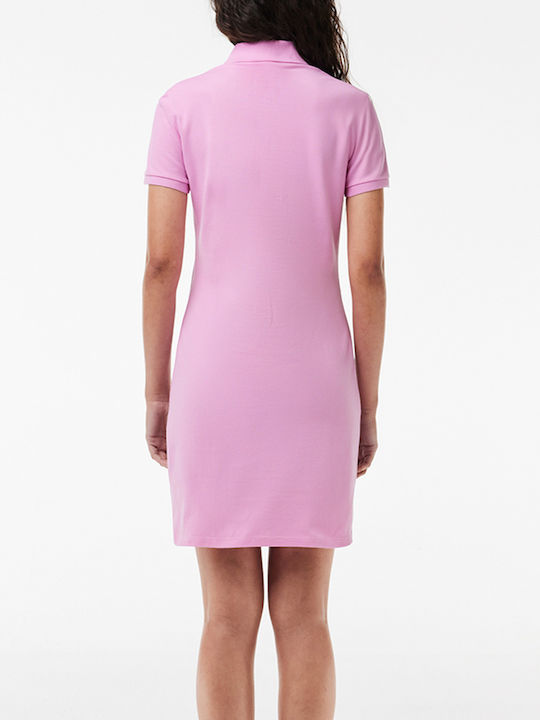Sommer Mini Sportliches Damenkleid Kurzärmelig Rosa