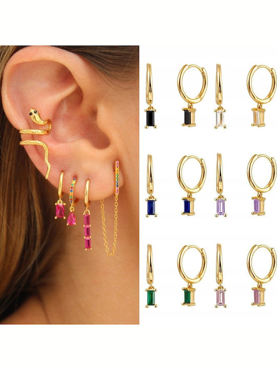 Copper Earrings Fashionable Classic K07 Gold Rose