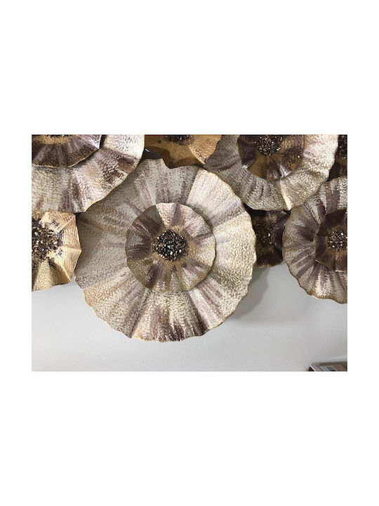 Venus 3D Wall Decor Handmade Brown Metal 83x45cm