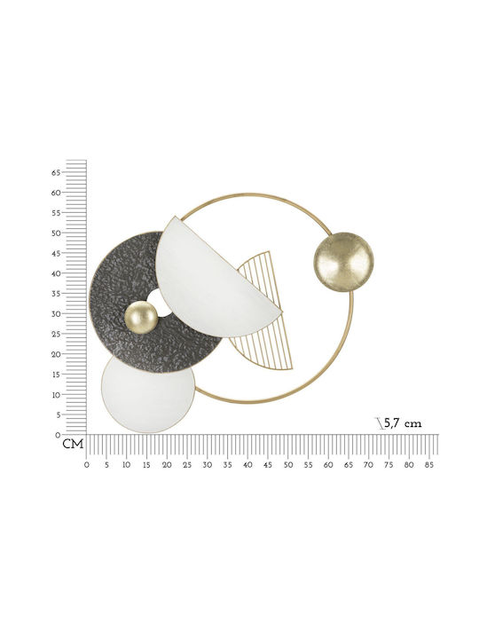 Mauro F Geometric Wall Decor Element Made of Metal 70.5x5.7x59.1cm