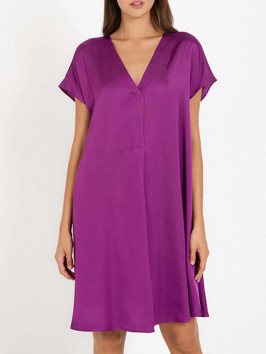 Philosophy Wear Mini Evening Dress Satin Purple