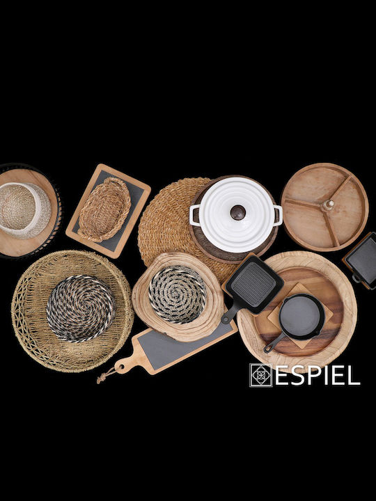 Espiel Decorative Basket Wicker with Handles Beige 30x30x30cm