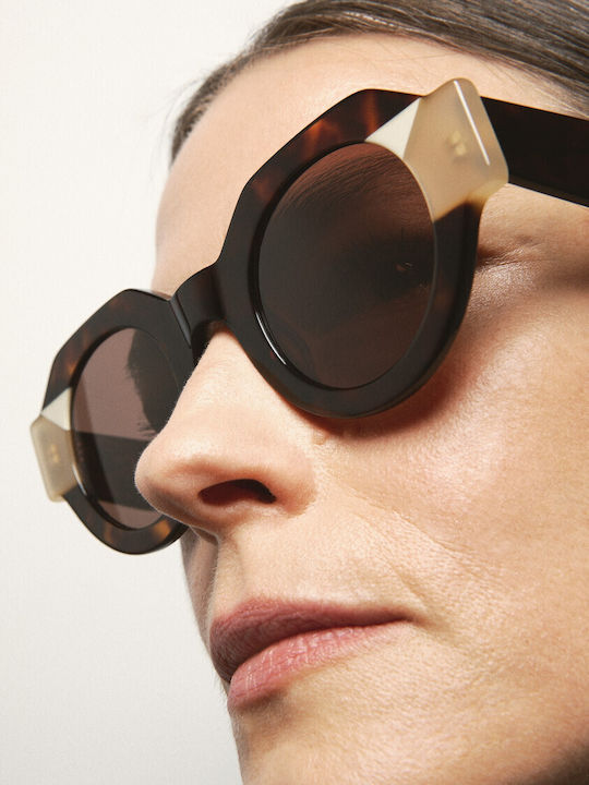 Kaleos Women's Sunglasses with Brown Plastic Frame and Brown Lens Foote 2