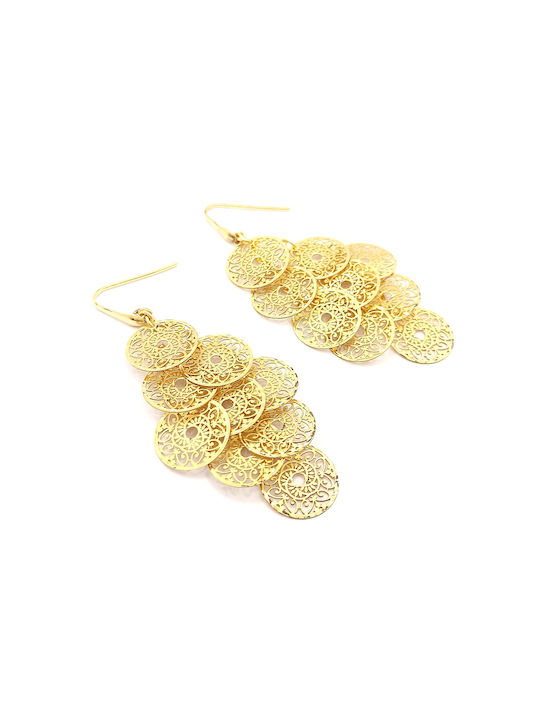 925 Sterling Silver Handmade Gold-plated Earrings with Diamond-encrusted Modern Design in Circles