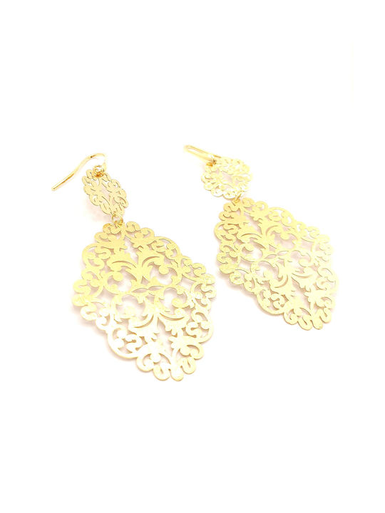 925 Sterling Silver Handmade Gold Plated Earrings with Modern Hammered Design