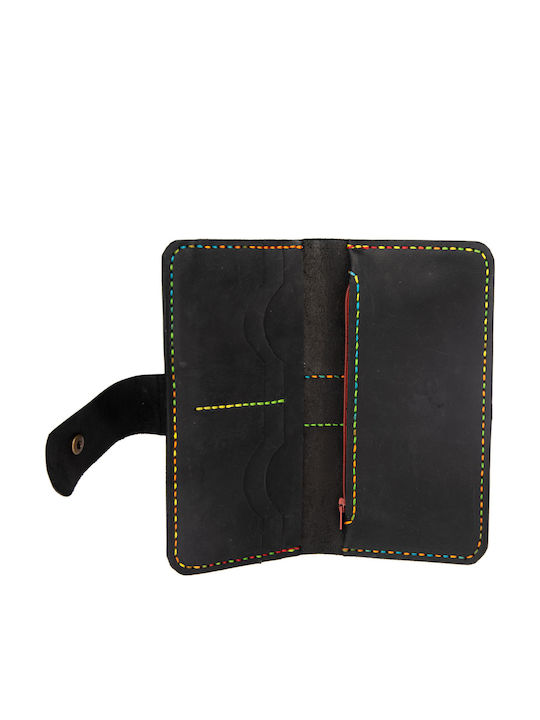 Large Leather Women's Wallet Cards Black