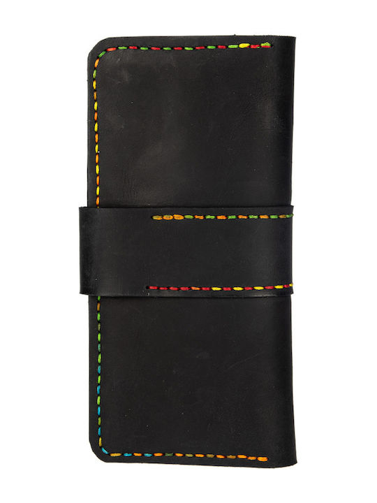 Large Leather Women's Wallet Cards Black