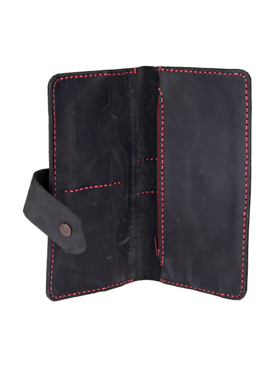 Large Leather Women's Wallet Cards Black