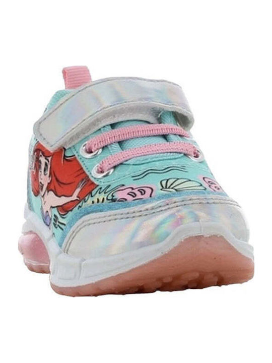 Ariel Παιδικά Sneakers Ανατομικά με Σκρατς & Φωτάκια Τιρκουάζ