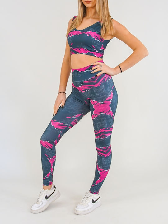 Freelife Frauen Lang Leggings Hochgeschnitten & Push Up Mehrfarbig