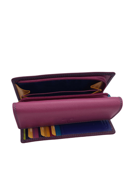 Large Leather Women's Wallet Classic Fuchsia