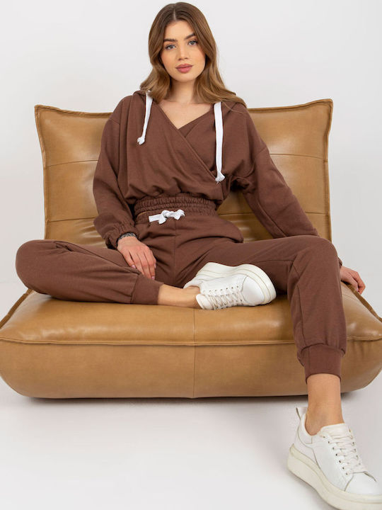 Ex Moda Set Women's Sweatpants Brown