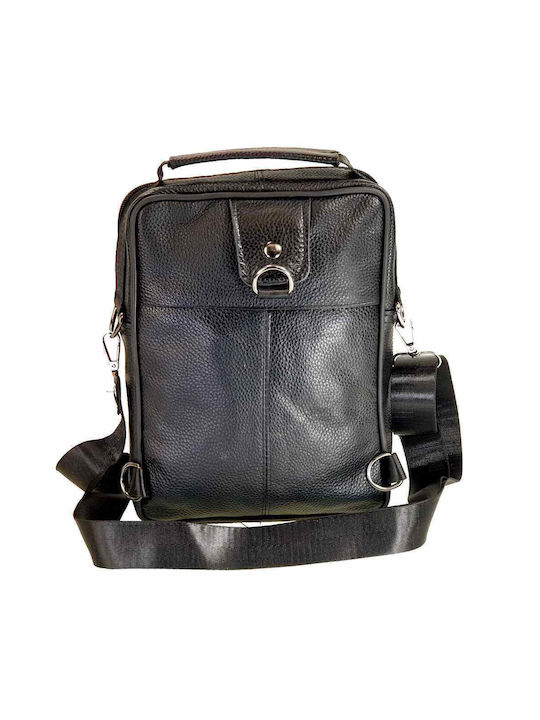 Piele Geantă pentru bărbați Umăr / Crossbody Neagră 2035C-black