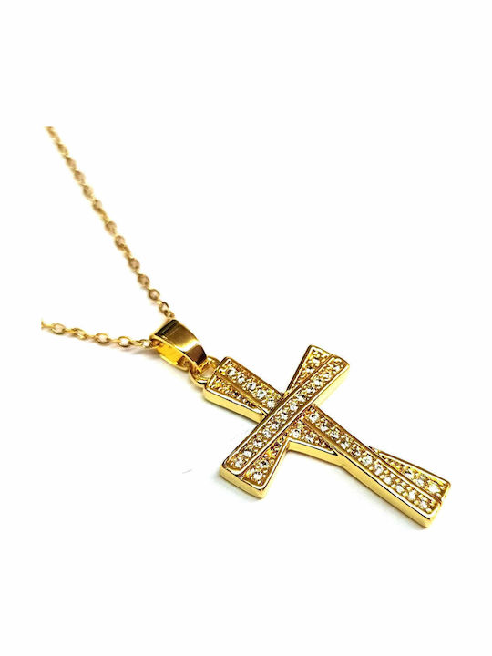 Amalfi Accessories Steel Σταυρός Επιχρυσωμένος