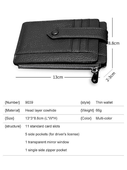 Leather Men's Wallet Cards Black