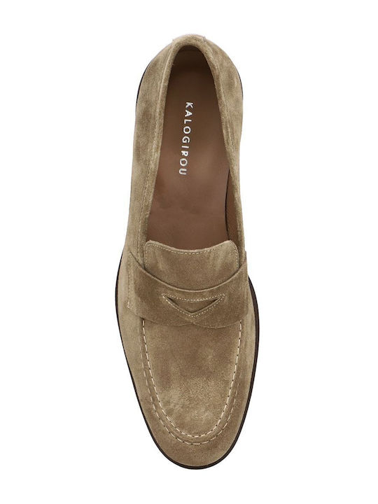 Suede Ανδρικά Loafers σε Καφέ Χρώμα