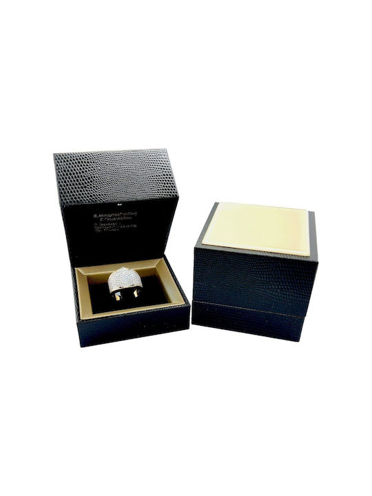 Ring aus 18K Weißgold mit Onyx Rn09302