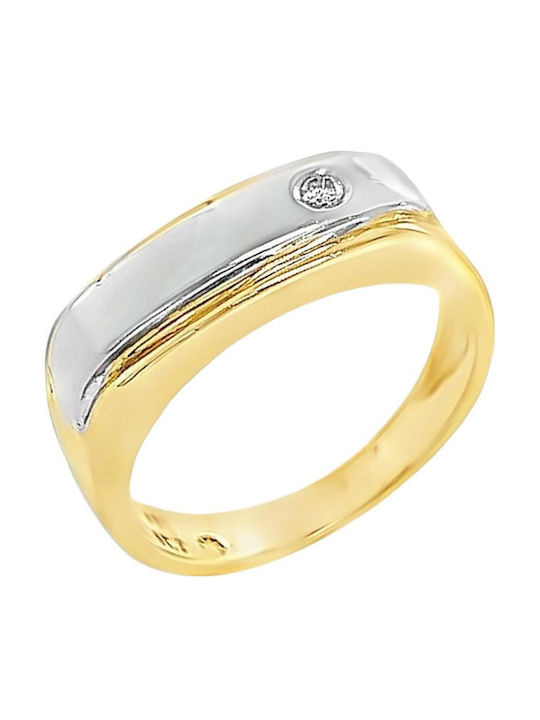 Inel din aur și aur alb de 18 karate cu diamant Rn09343