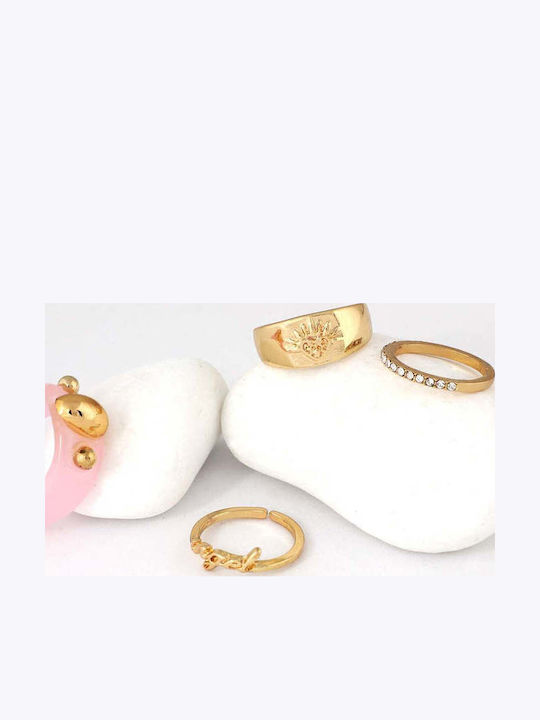Achilleas Accessories Σετ Γυναικεία Δαχτυλίδια