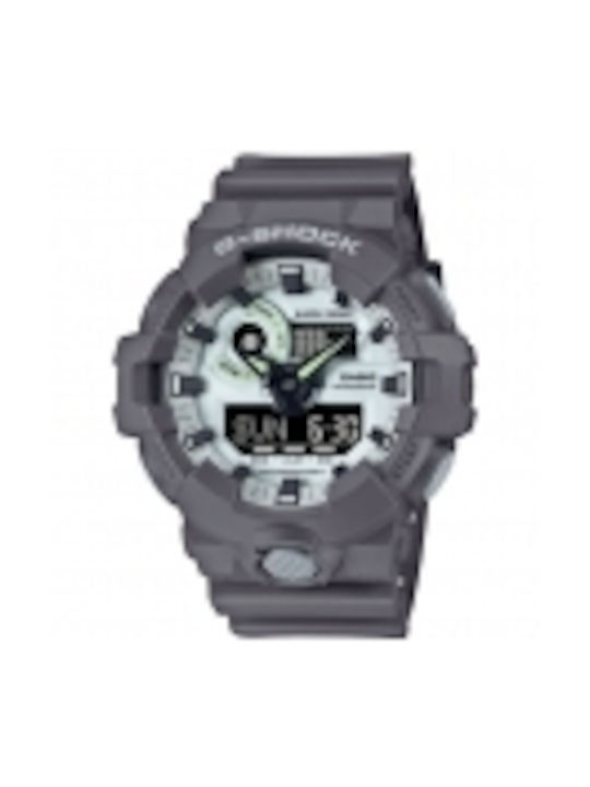 Casio Analog/Digital Watch Chronograph Battery with Gray / Gray Rubber Strap