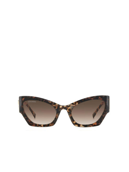 Dsquared2 Women's Sunglasses with Brown Tartaruga Plastic Frame and Brown Gradient Lens D2 0132/S ACI/HA