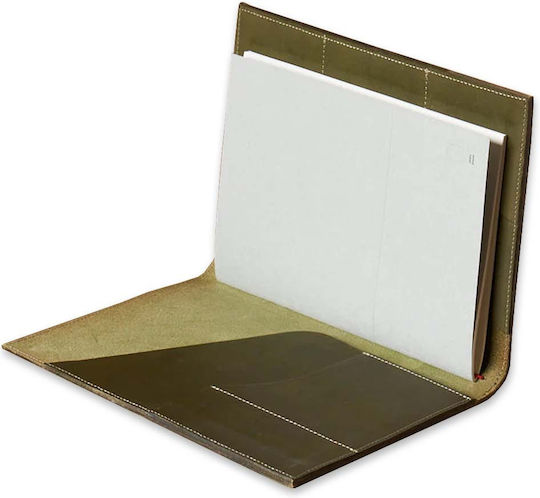 Paper Republic Carnet A5 cu Pagini Albe și Suport pentru Stilou Verde