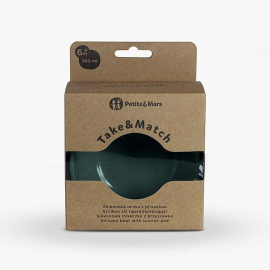 Petite & Mars Bol pentru copii din silicon Verde