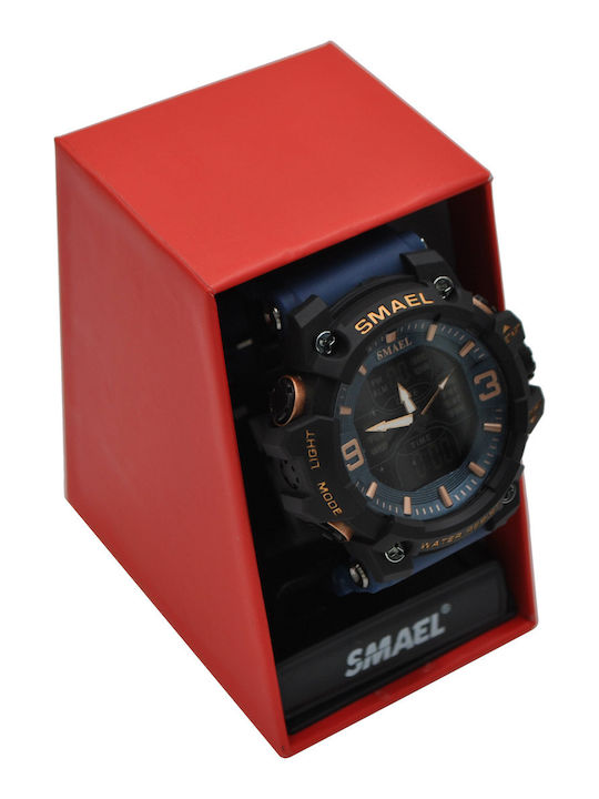 Men's Watch Battery with Blue / Blue Rubber Strap