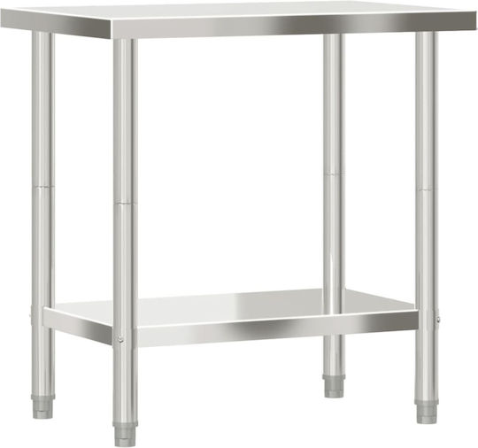 vidaXL Masă din oțel inoxidabil L82.5xl55xH85cm