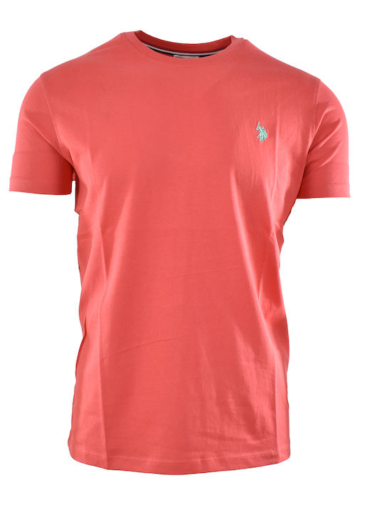 U.S. Polo Assn. T-shirt Bărbătesc cu Mânecă Scurtă Coral