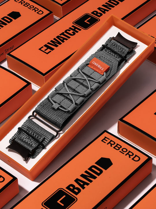 Erbord Λουράκι Υφασμάτινο Γκρι (Galaxy Watch4/5/6/7/FE/4 Classic/6 Classic/5 Pro)