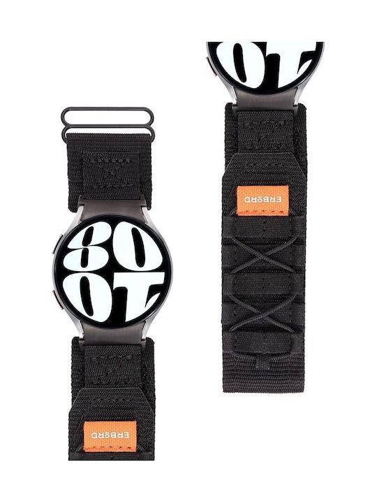 Erbord Λουράκι Υφασμάτινο Μαύρο (Galaxy Watch4/5/6/7/FE/4 Classic/6 Classic/5 Pro)