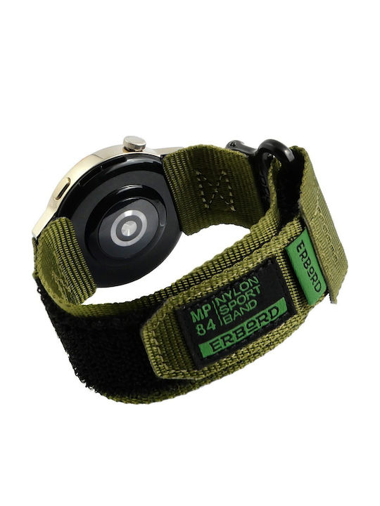 Erbord Armband Stoff Grün (Universal 20mm)