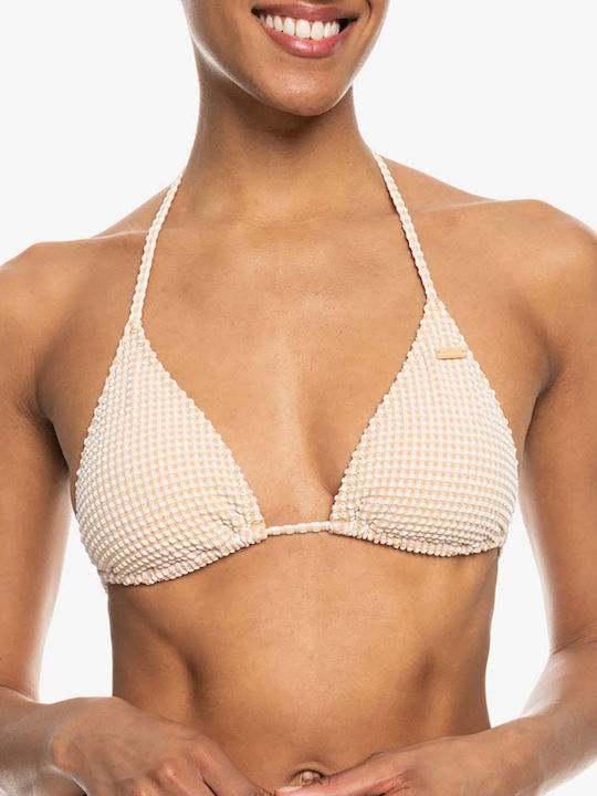 Roxy Triangle Bikini Top Tiki Tri with Adjustable Straps Beige