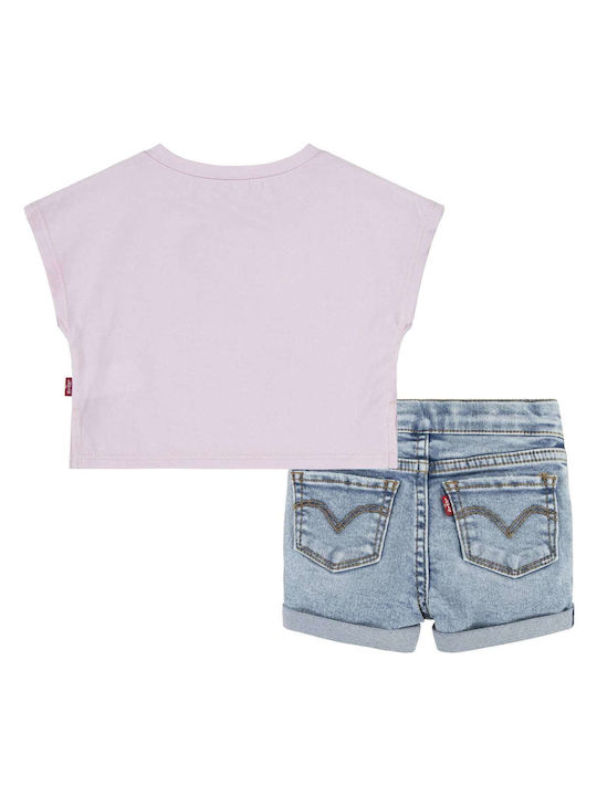 Levi's Kids Set with Shorts Summer 2pcs Pink