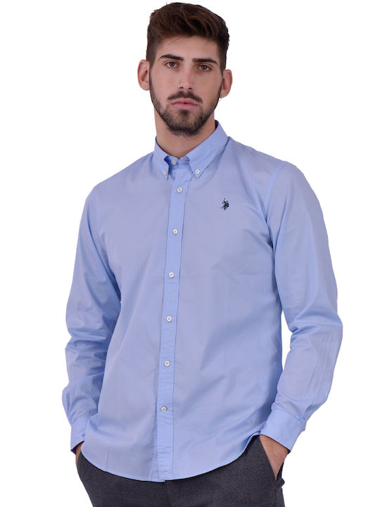 U.S. Polo Assn. Men's Shirt Long Sleeve Cotton Light Blue