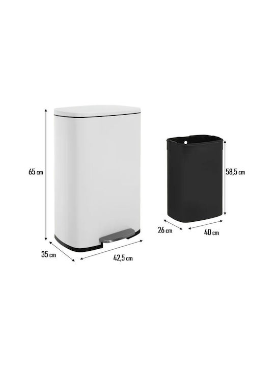 Vesta Vesta Waste Bin Made of Inox Steel with Pedal Silver 50L