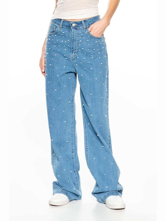 Hoch tailliert Damenjeans Blue